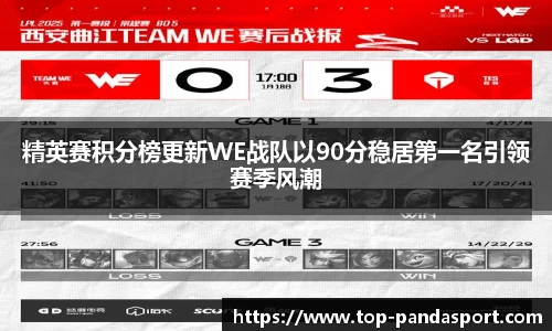 精英赛积分榜更新WE战队以90分稳居第一名引领赛季风潮